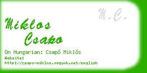 miklos csapo business card